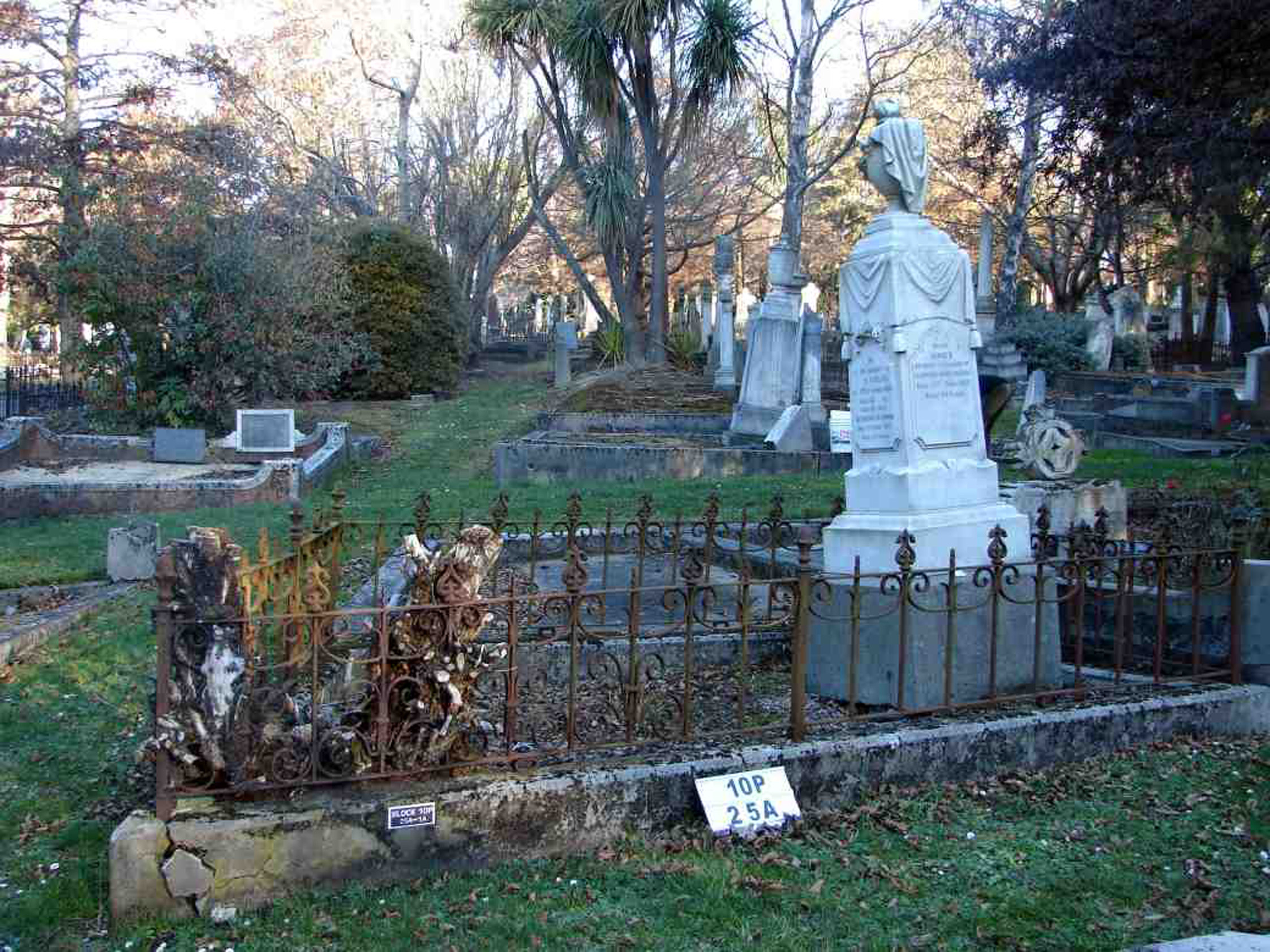 Photo of headstones/Faulks family hdstn Southern Cemetery Dunedin